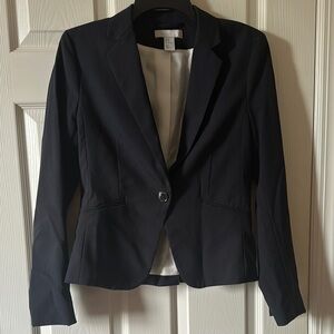 H&M Black Blazer Tailored Suit Jacket size 8